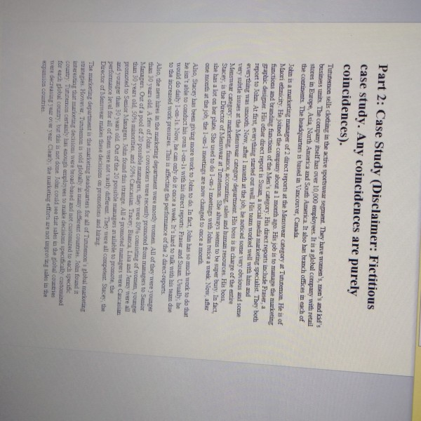 Part 2: Case Study (Disclaimer: Fictitious case