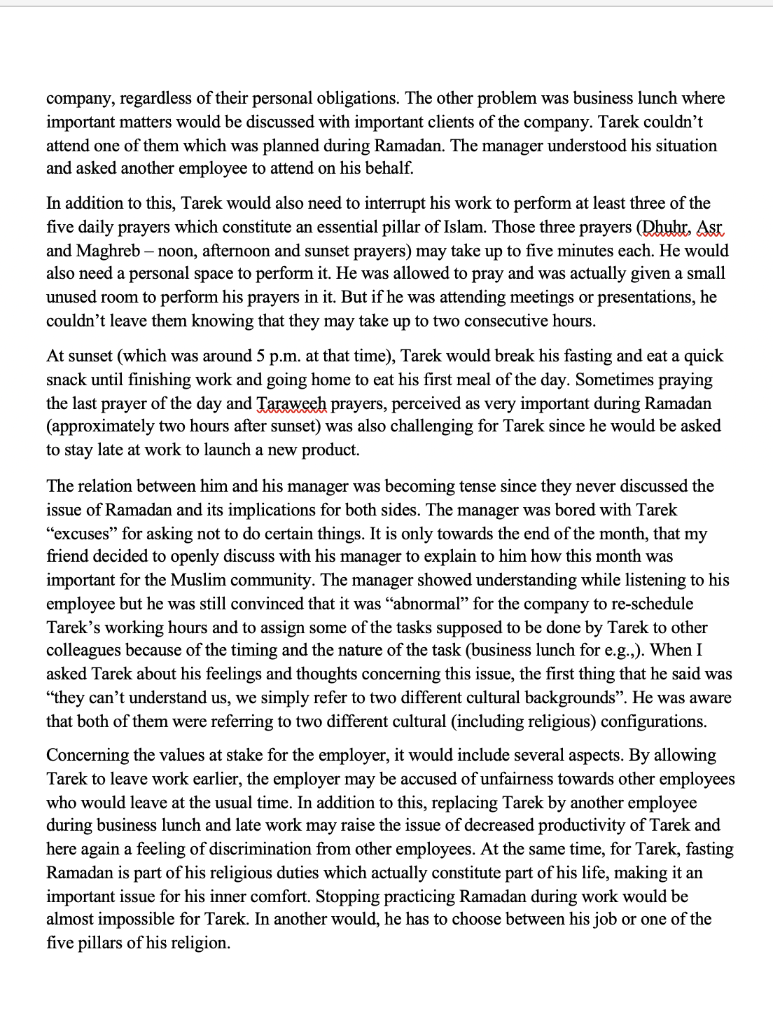 1. Answer the case following the pattern: