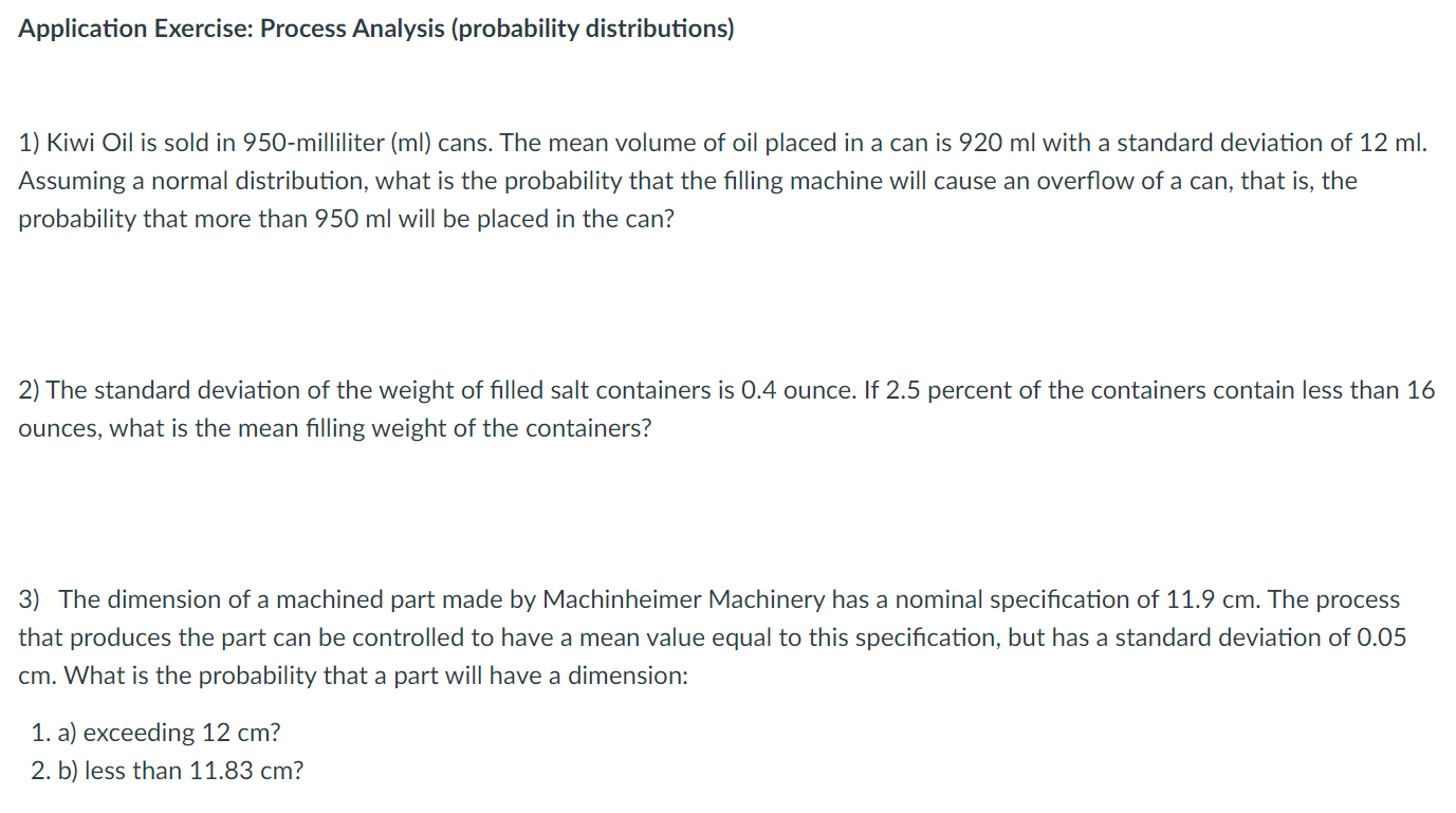 Application Exercise: Process Analysis