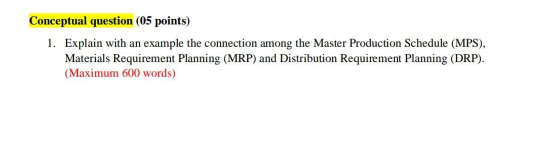 Conceptual question (05 points) 1. Explain with