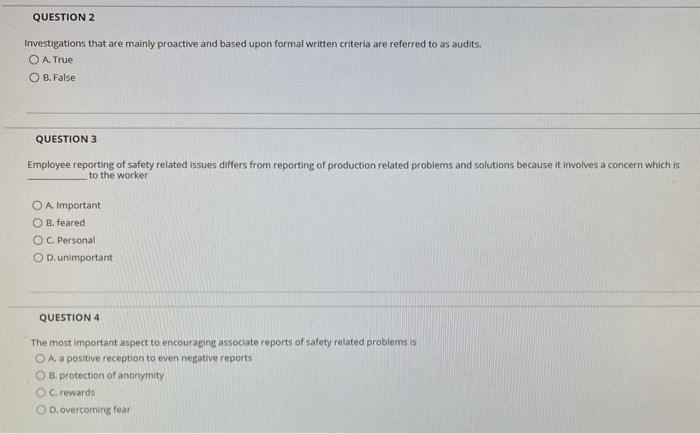 QUESTION 2 Investigations that are mainly