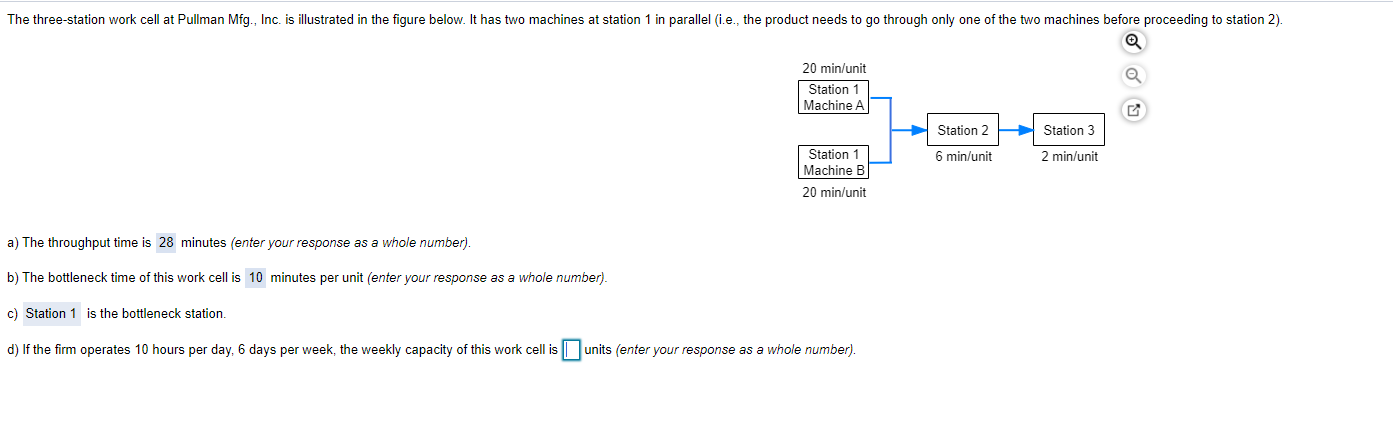 PLEASE HELP WITH D The three-station work cell at