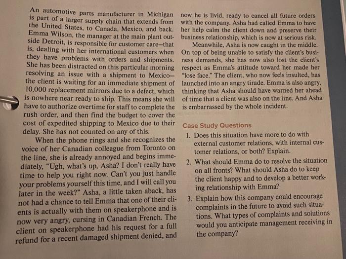 1 An automotive parts manufacturer in Michigan