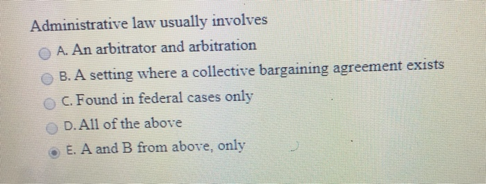 Administrative law usually involves A. An