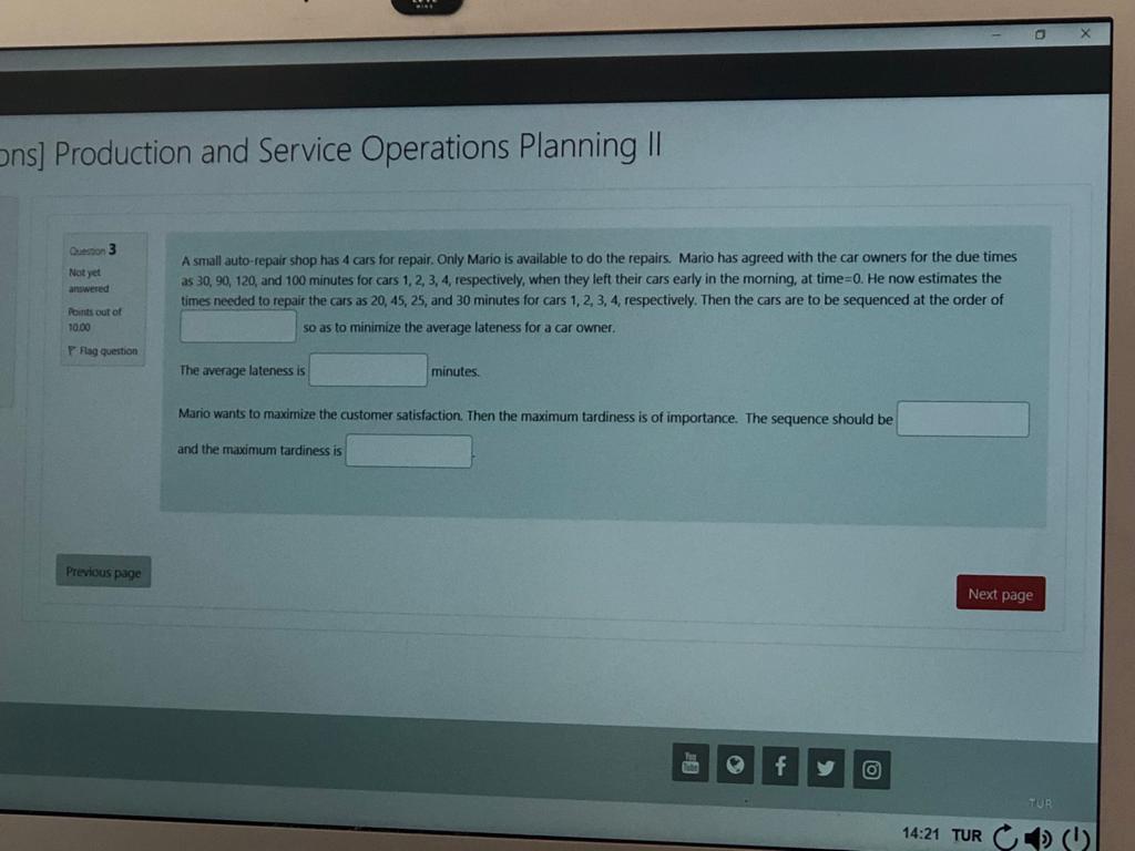 X ons] Production and Service Operations Planning