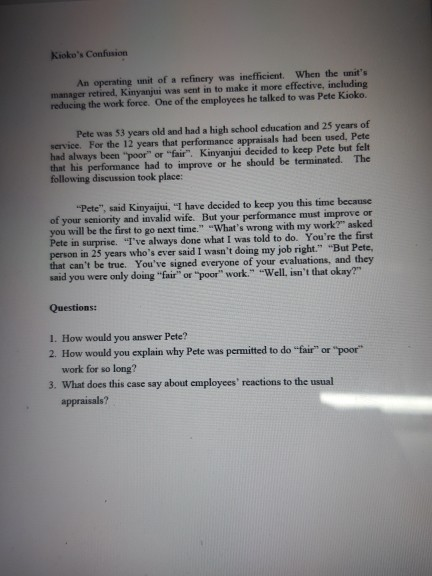 How would you answer Pete ? reducmg the work