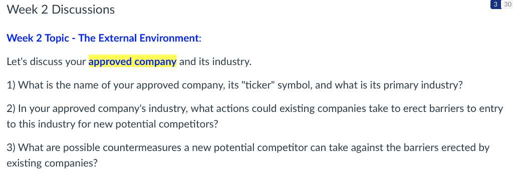 The company that I choose is Home Depot. 3 30