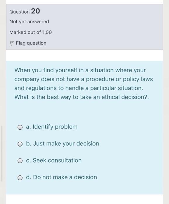 answer this Question 20 Not yet answered Marked