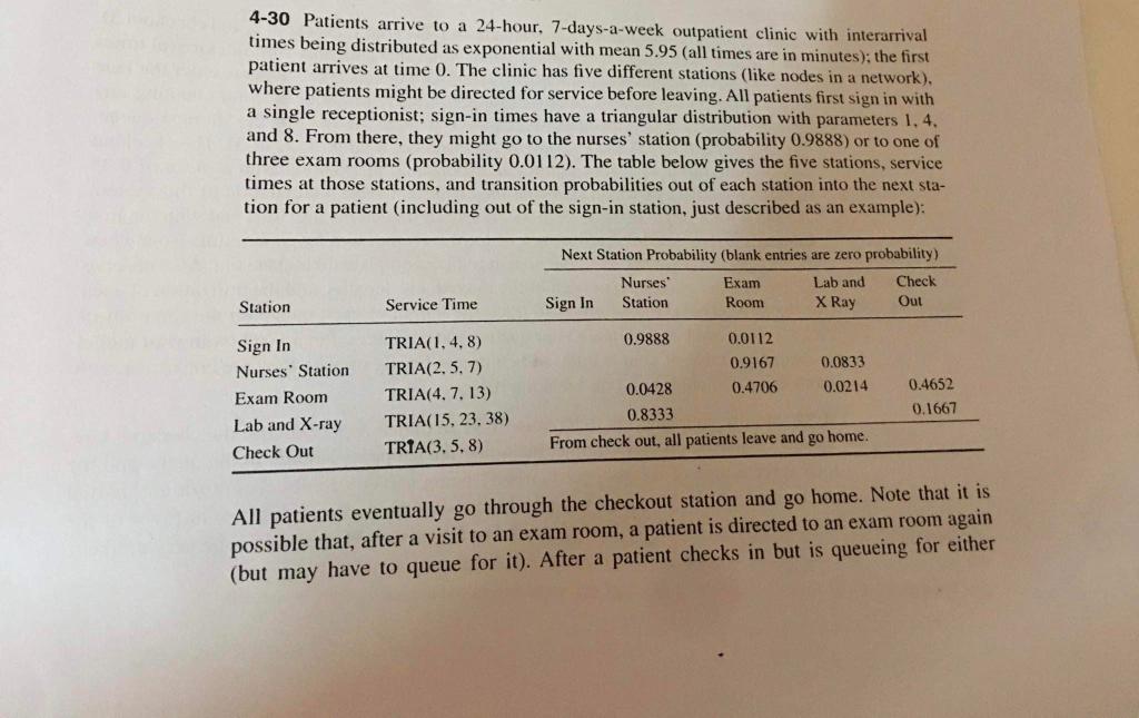 Simulation with Arena 6-25 6-25 The outpatient