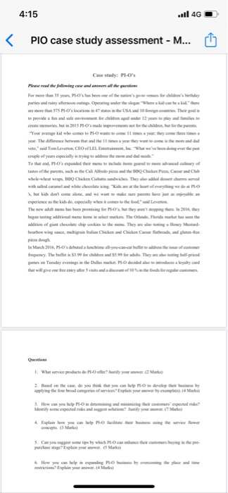 4:15 ...l 4G < PIO case study assessment - M... U