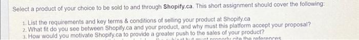 Select a product of your choice to be sold to and