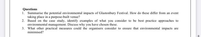Case Study - Glastonbury Festival Environmental