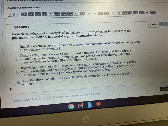 Remaining Question Completion Status: 23 17 25 1