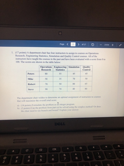 Page 2 > 17 o - zoom + ok 1. (17 points) A