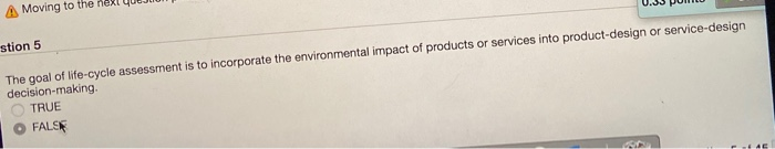 stion 5 V.3 pm The goal of life-cycle assessment