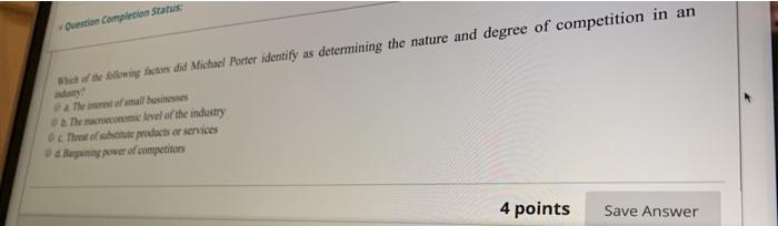 Question completion Status me the following