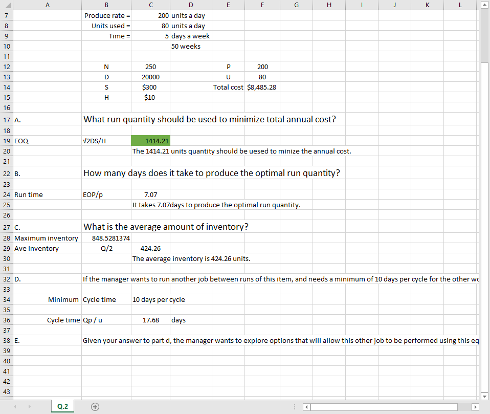 I did not understand the question from e - f.