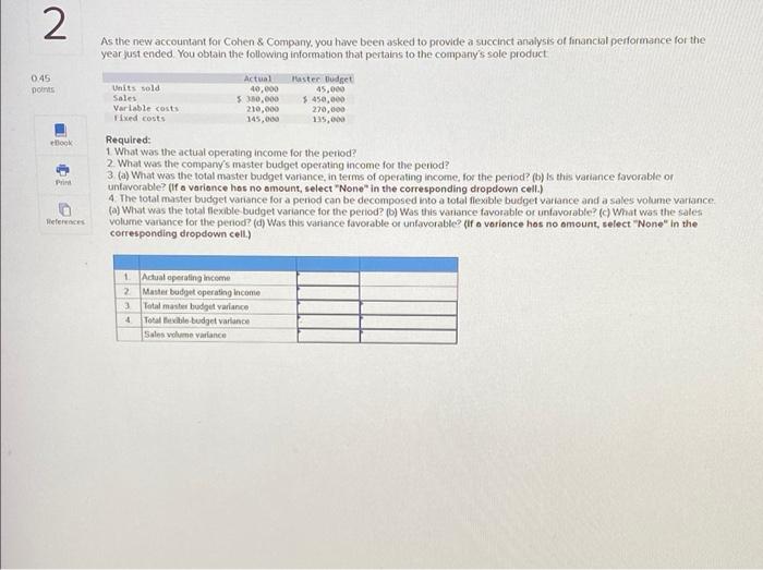 2 045 points book As the new accountant for Cohen