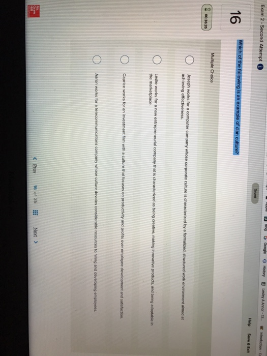 Exam 2 - Second Attempt 6 Google History Lesley