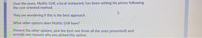 Assume you have been hired to consult with Harry