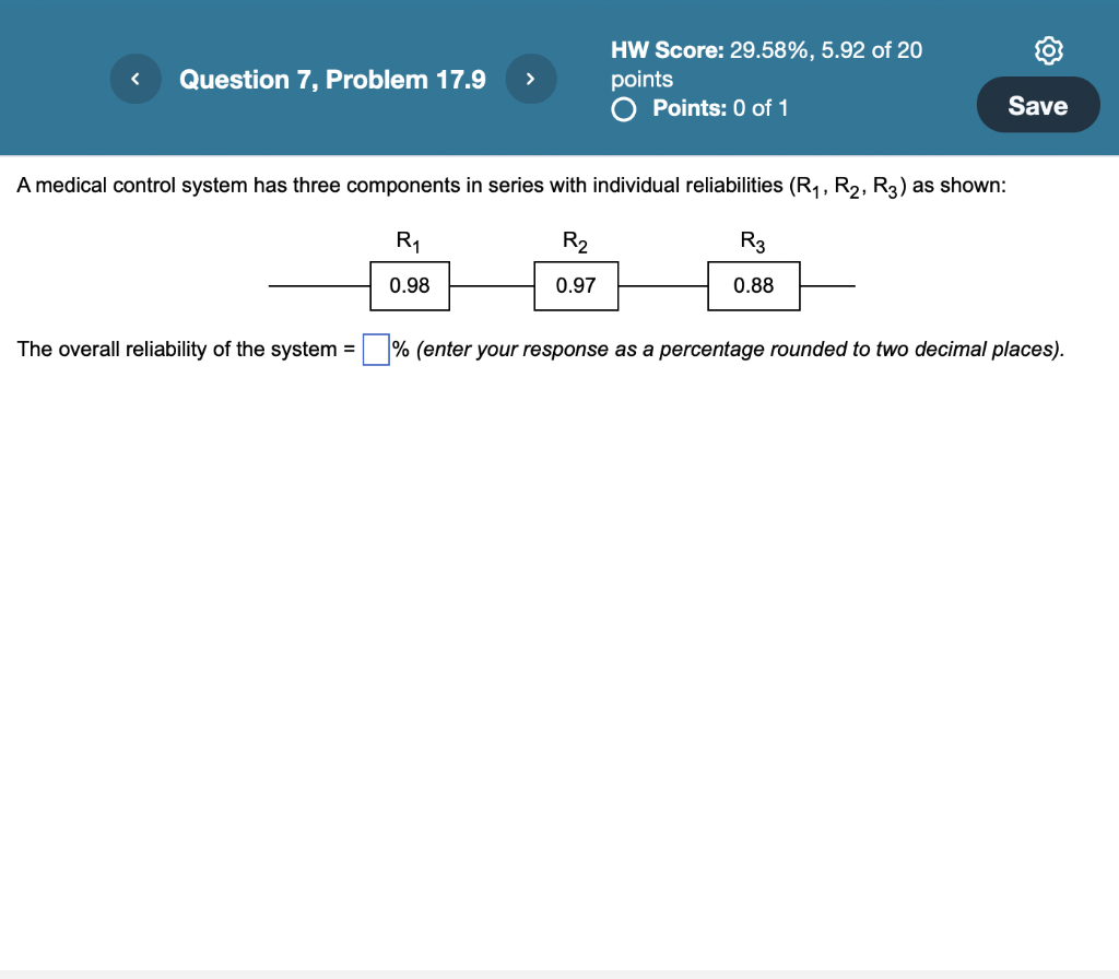 < Question 7, Problem 17.9 points Points: 0 of 1