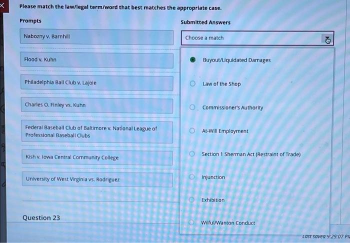THIS IS A SPORT LAW QUESTION, NOT OPERATIONS MGT