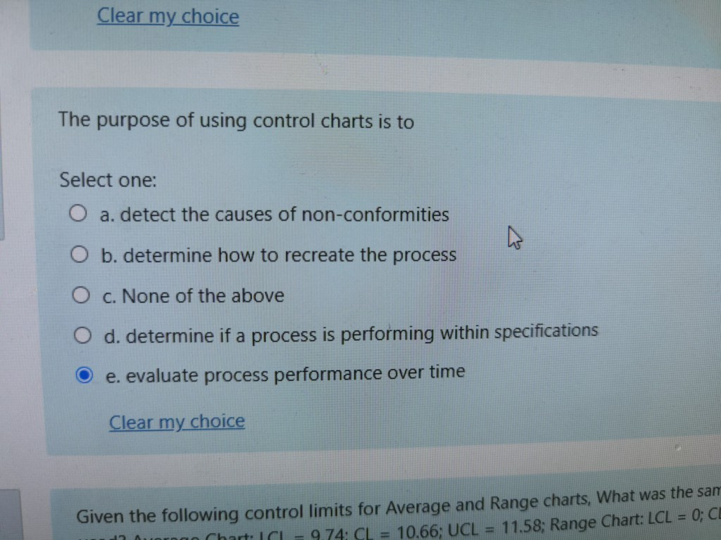 Clear my choice The purpose of using control