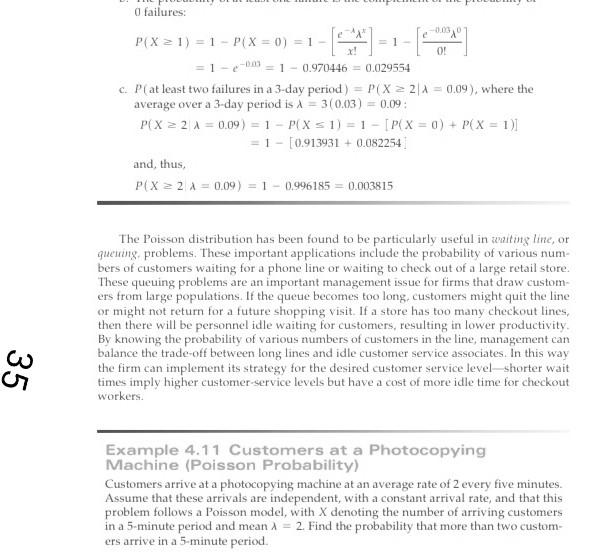 0 failures: x! 0! P(X 1) = 1 - P(X=0) = 1 - = 1