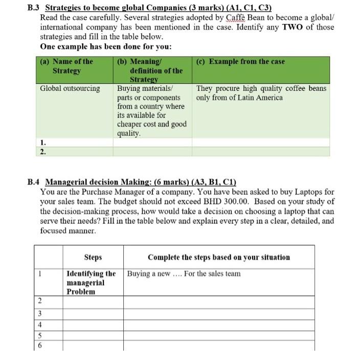 this is 1 Q only PART B: 25 Marks (A1, A3, B1,