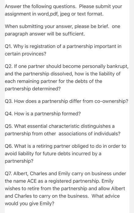 Answer the following questions. Please submit