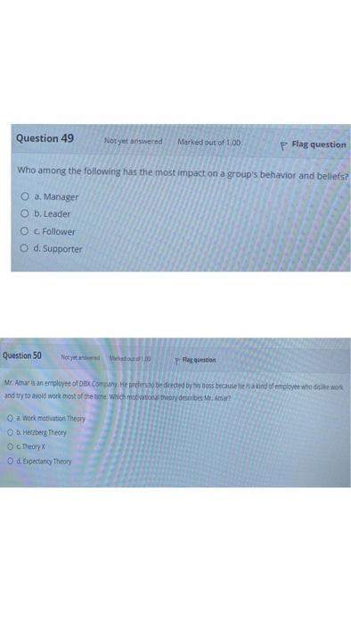 Multiple Choice | very important Question 49 Nor