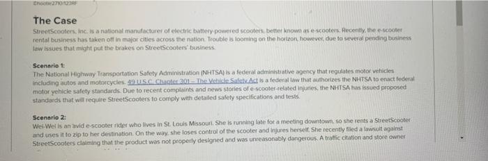 Choo The Case StreetScooters, Inc. is a national