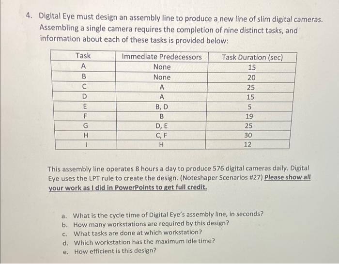 please show your work 4. Digital Eye must design