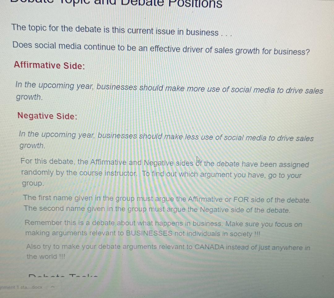 affirmative side only( positive side) Positions