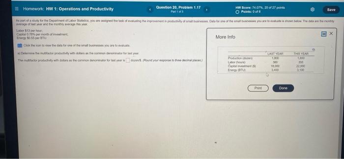 = Homework: HW 1: Operations and Productivity