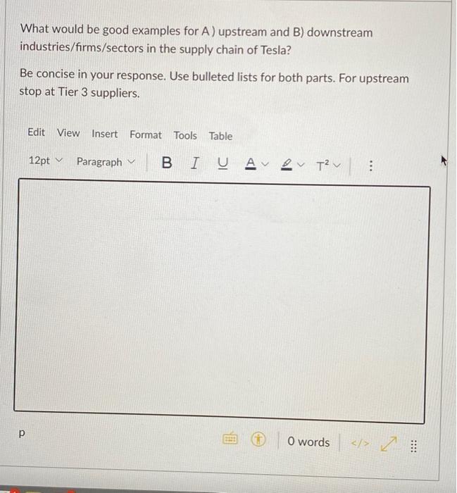 What would be good examples for A) upstream and