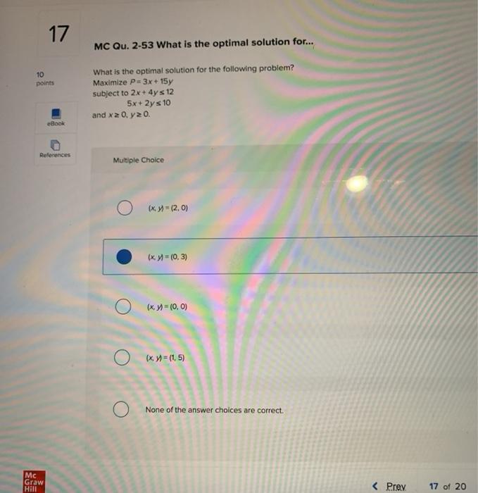 17 MC Qu. 2-53 What is the optimal solution