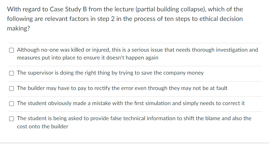 With regard to Case Study B from the lecture