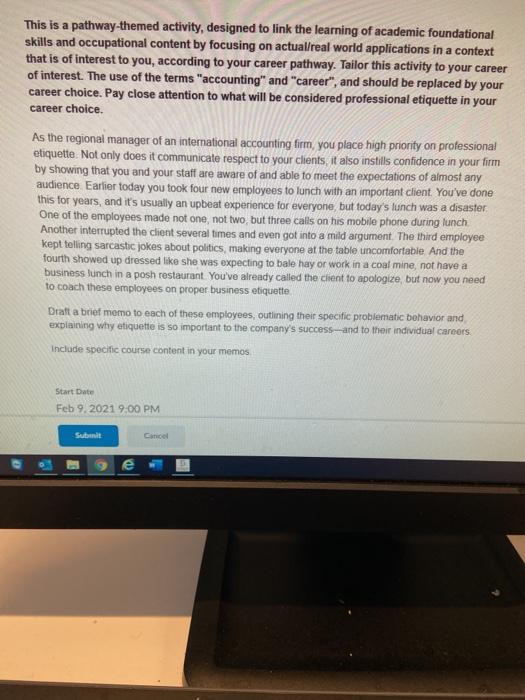 This is a pathway-themed activity, designed to