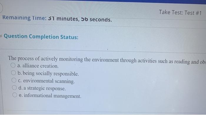 Take Test: Test #1 Remaining Time: 31 minutes, 56