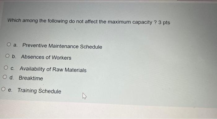 Which among the following do not affect the