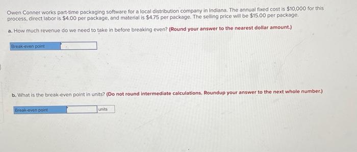 Owen Conner works part-time packaging software
