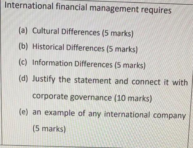 Please talk about each of the 5 requirements with