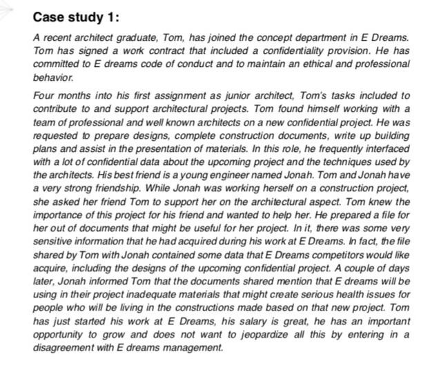 Please help me answering in your words :) Case