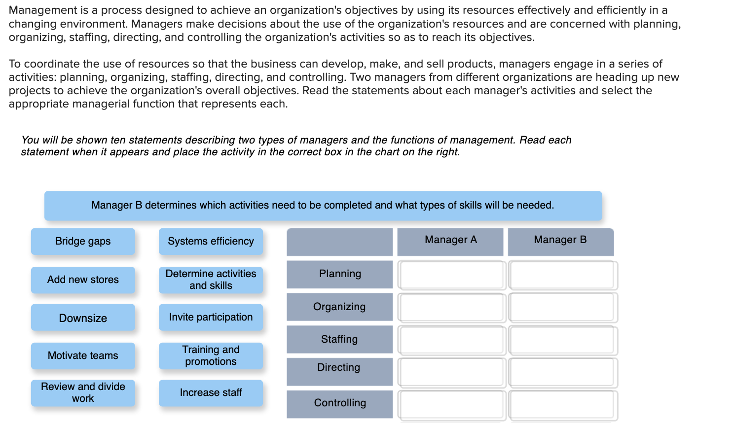 Management is a process designed to achieve an