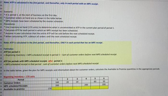 37Note: ATP is calculated in the first period,