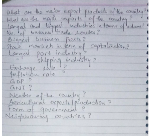 COUNTRY: CANADA Requirements: What are the major