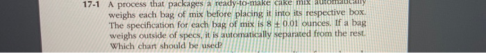 17-1 A process that packages a ready-to-make cake