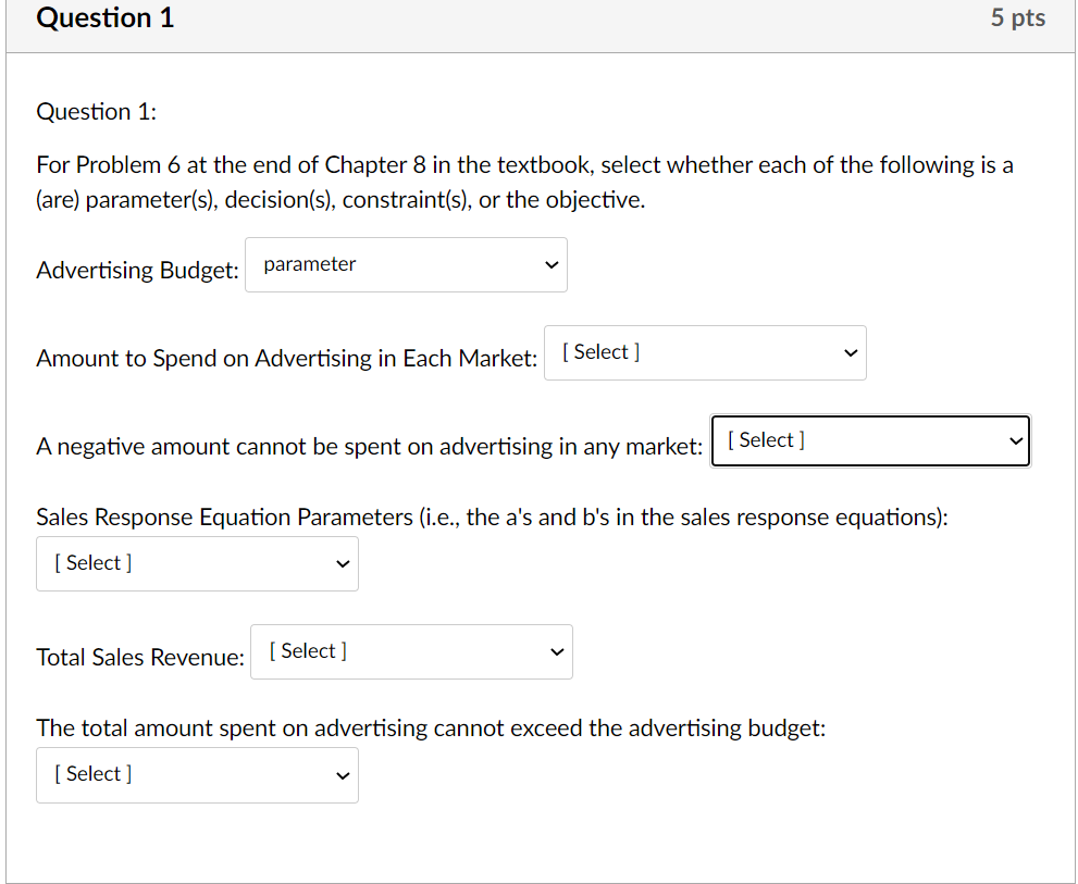 Question 1 5 pts Question 1: For Problem 6 at the