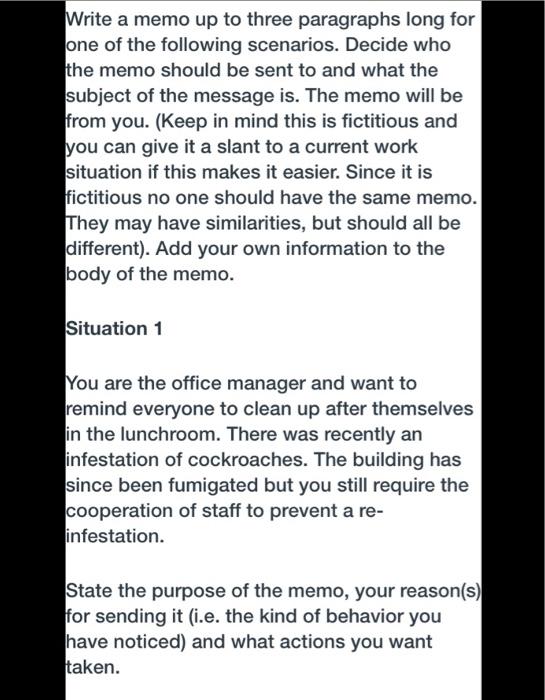 Please do elaborate. Thank you! Write a memo up